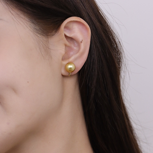 18K金南洋金珍珠耳夹 款 经典 浓金色极光等级 直播间专享直降