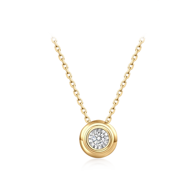 悦甄18k金钻石项链圆漾