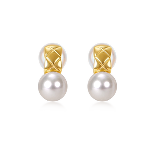 悦甄18k金澳白珍珠耳夹 格调