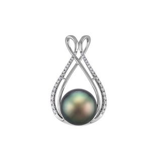 18k金大溪地铂金灰1珍珠吊坠 12mm 直播间专享直降