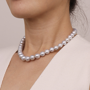 巴洛克9 极光银蓝色 澳白珍珠项链 12mm 直播间专享直降