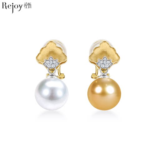 两戴款18K金钻石耳夹璨金