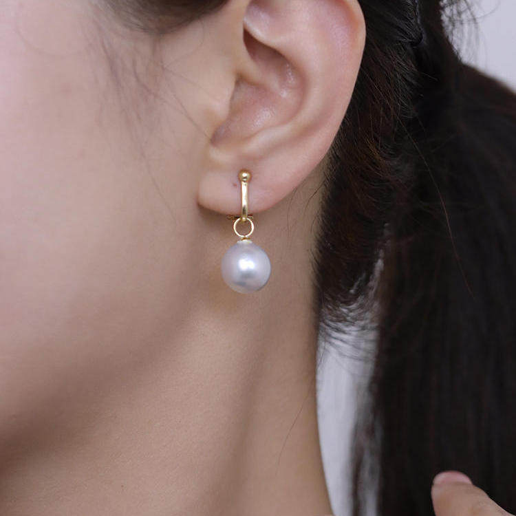 【直播间专享直降】（挂珠款)18K可换珠极光澳白耳夹 近圆11-12mm,珠宝/钻石/翡翠,耳饰,淘宝优惠券,粉丝福利购,淘宝优惠卷