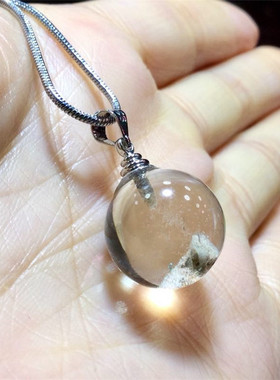 东海水晶 天然白幽灵绿幽灵发晶紫水晶黄水晶聚宝盆球吊坠