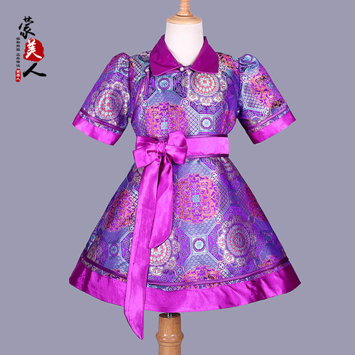 夏季儿童蒙古族生活装舞蹈公主裙