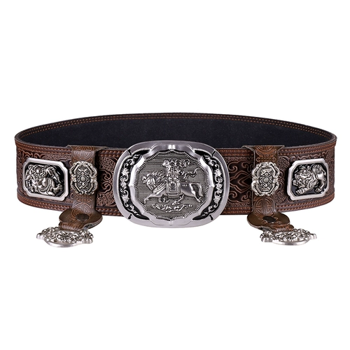 Монгольская характеристика чистая кожаная мужская ремень белая бронзовая пряжка осажденная летающая лошадь благодарная пояс монгольский мангольский халат аксессуары
