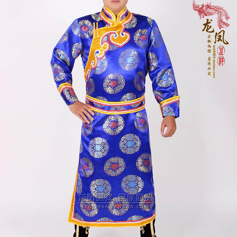 歌手舞蹈袍长款男士少数民族舞台演出成人演出服饰蒙古舞蹈服装