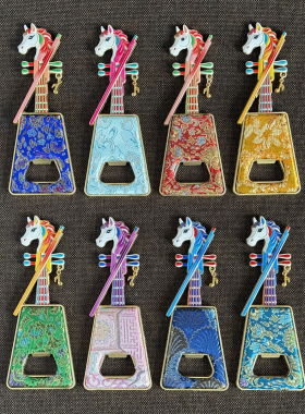 宋锦马头琴造型冰箱贴开瓶器