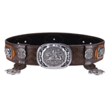 Монгольская характеристика чистая кожаная мужская ремень белая бронзовая пряжка осажденная летающая лошадь благодарная пояс монгольский мангольский халат аксессуары