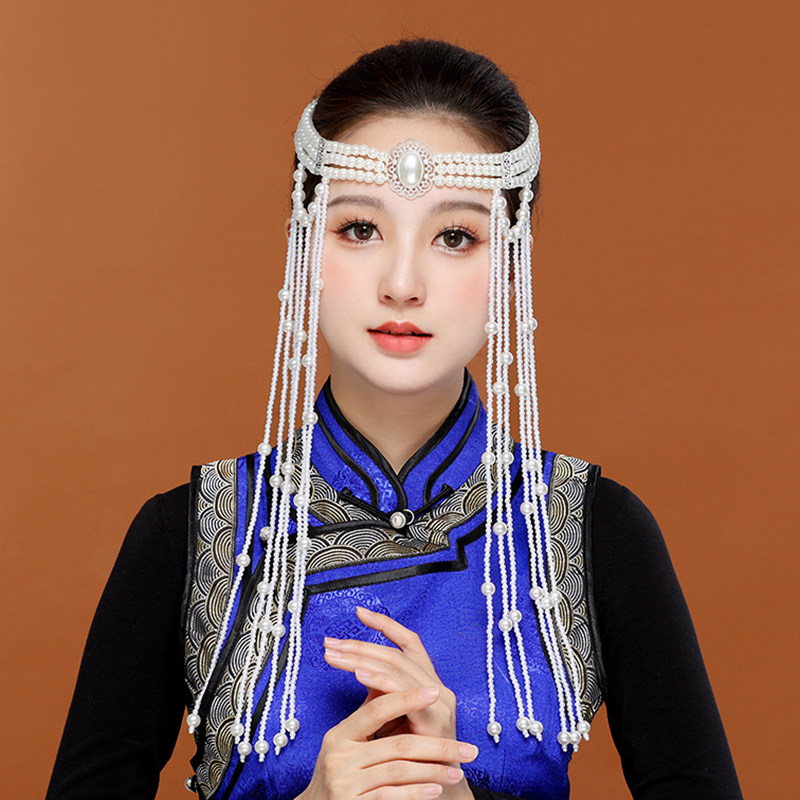 蒙古族舞蹈演出头饰女成人串珠长流苏少数民族风发饰新娘主播配饰,饰品/流行首饰/时尚饰品新,发饰,淘宝优惠券,粉丝福利购,淘宝优惠卷