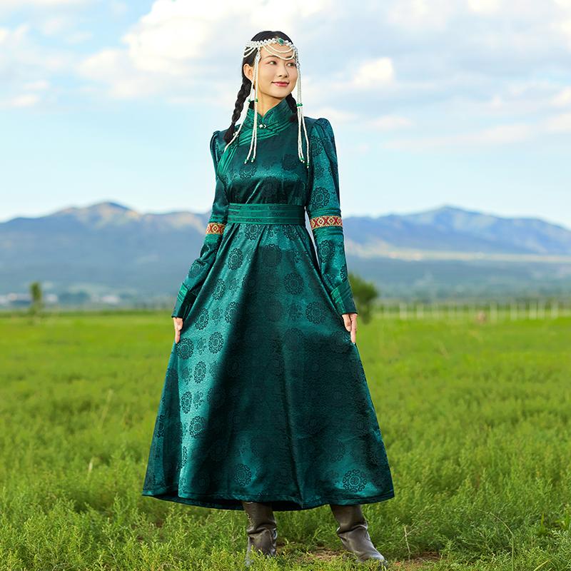 蒙美人女士传统蒙古袍