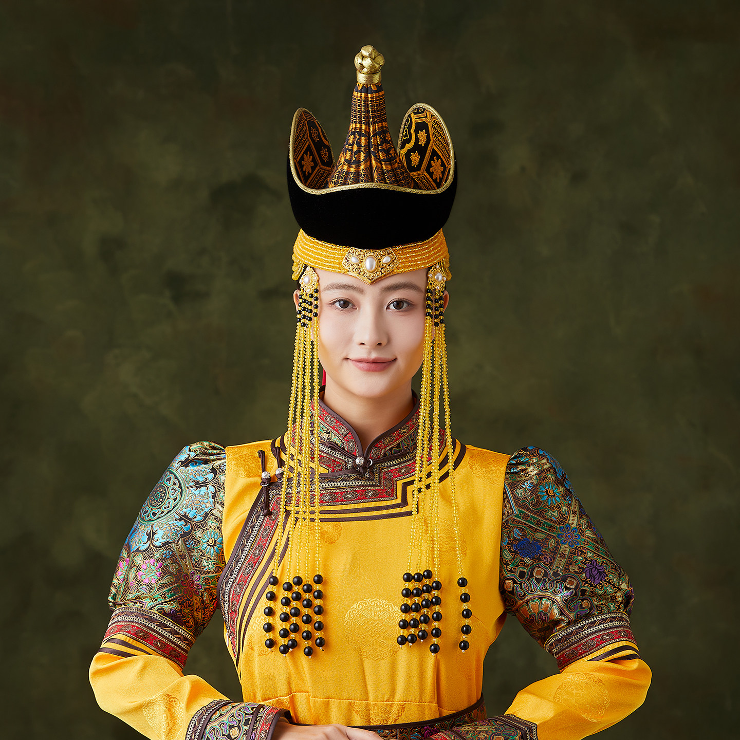 蒙古族帽子女款民族风高顶