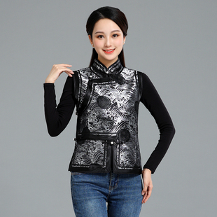 蒙古族马甲女短款时尚现代蒙古元素马甲坎肩春秋马夹少数民族服饰