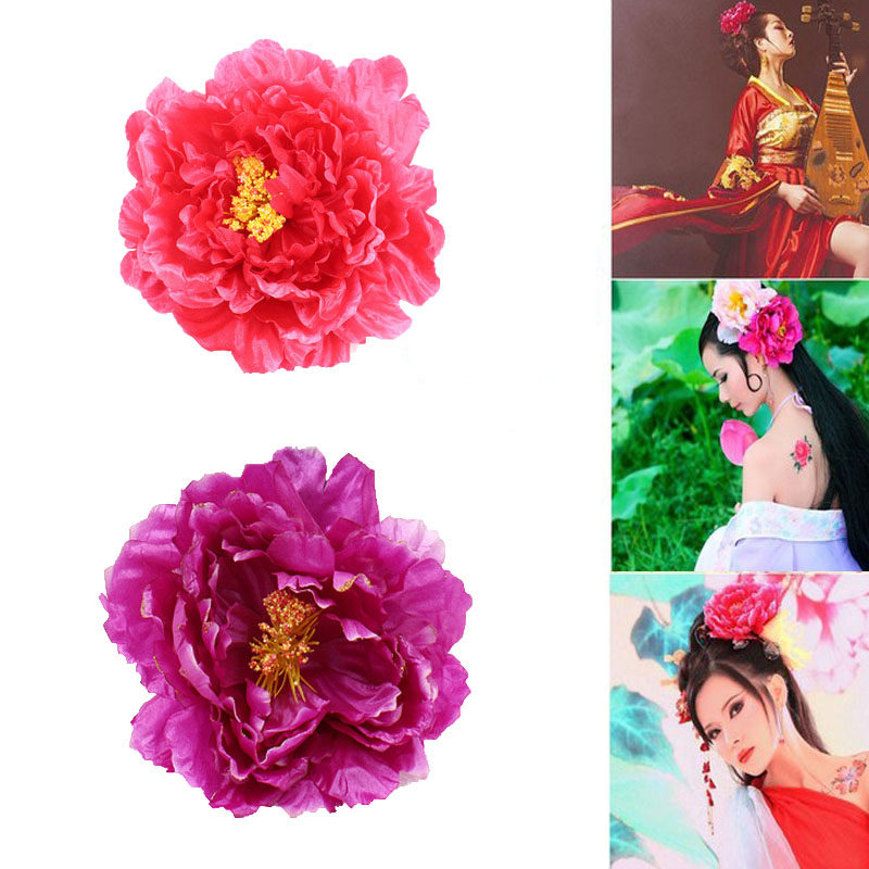 仿真新牡丹花朵帽花鞋花朵新娘头花制作戏服头饰婚礼演出头饰插花