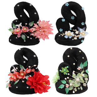 古装成人儿童古典舞民族舞汉服头饰假发髻艺考生丽人行发饰飞天