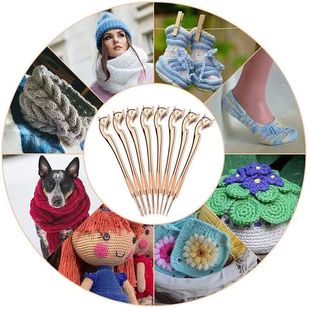 狐媚柄玫瑰金钩针手工编织毛衣勾针工具套装创意狐狸手柄2.5mm6mm