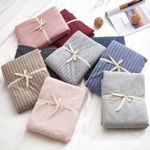 无印良品A类纯棉天竺棉床笠三件套全棉针织棉床罩席梦思套保护套