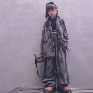 冷大娘定制 男女中大童超A西装外套走秀街舞演出套装酷飒上衣亲子