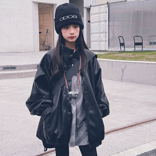 皮衣机车外套亲子款 工装 秋冬男女重大童复古设计师款 冷大娘定制