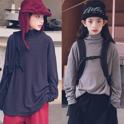 冷大娘中大童加绒打底衫