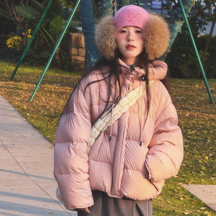 冷大娘女童秋冬加厚羽绒服国标90白鸭绒保暖宝宝亲子外套上衣亲子