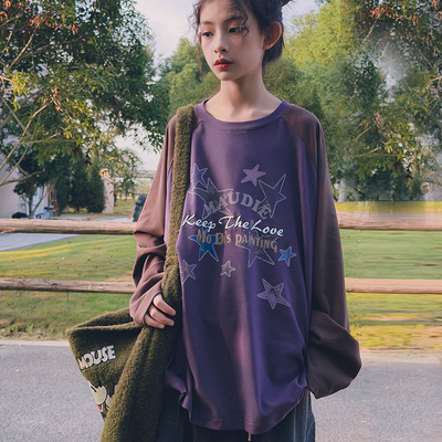 冷大娘男女中大童欧美风T恤