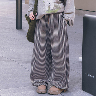 冷大娘男女中大童秋冬加绒运动裤