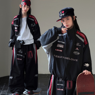 冷大娘 男女中大童重工设计师款赛车夹克外套街舞演出套装表演服