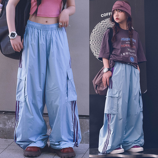 冷大娘夏季小个子凉快轻薄街舞运动长裤休闲宽松空调防晒裤子亲子