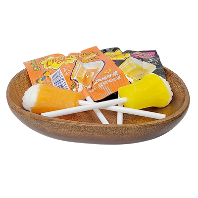 珍宝珠橘子汽水热带水果味棒棒糖