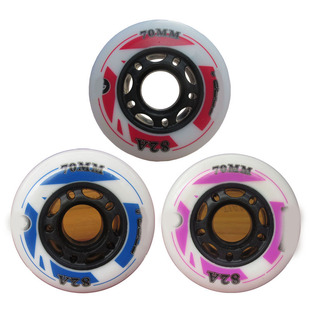 轮滑鞋配件轮子儿童滑冰鞋PU轮橡胶轮弹性静音直排溜冰鞋旱冰鞋轮