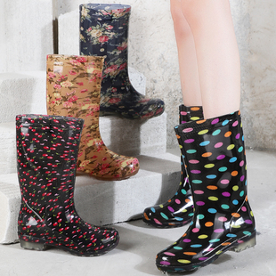 水晶花女防水雨鞋外穿买菜厨房水鞋加厚防滑女帮厨四季款胶鞋雨靴