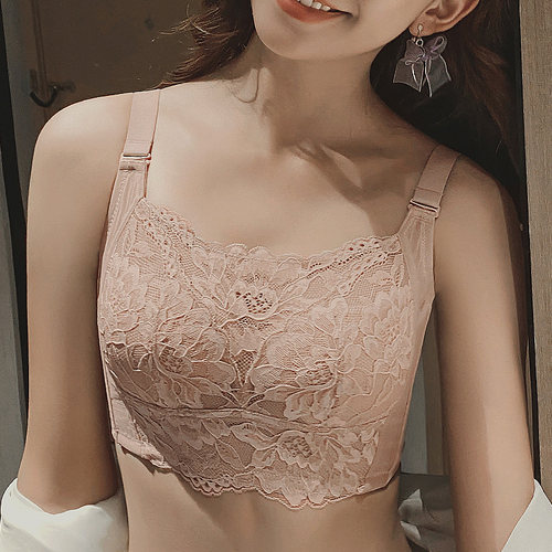 裹胸抹胸式防走光内衣女薄款无钢圈收副乳调整型大胸显小文胸夏季 - 封面