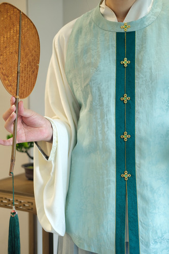 复原仿孔府比甲双层 帝尧汉服原创圆领女装破肩