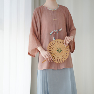 【三经绞罗 】天丝花罗窄领衫圆领短衫衫帝尧汉服