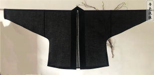 飞机衫 日常女 帝尧汉服黑色天丝宋制直领短衫