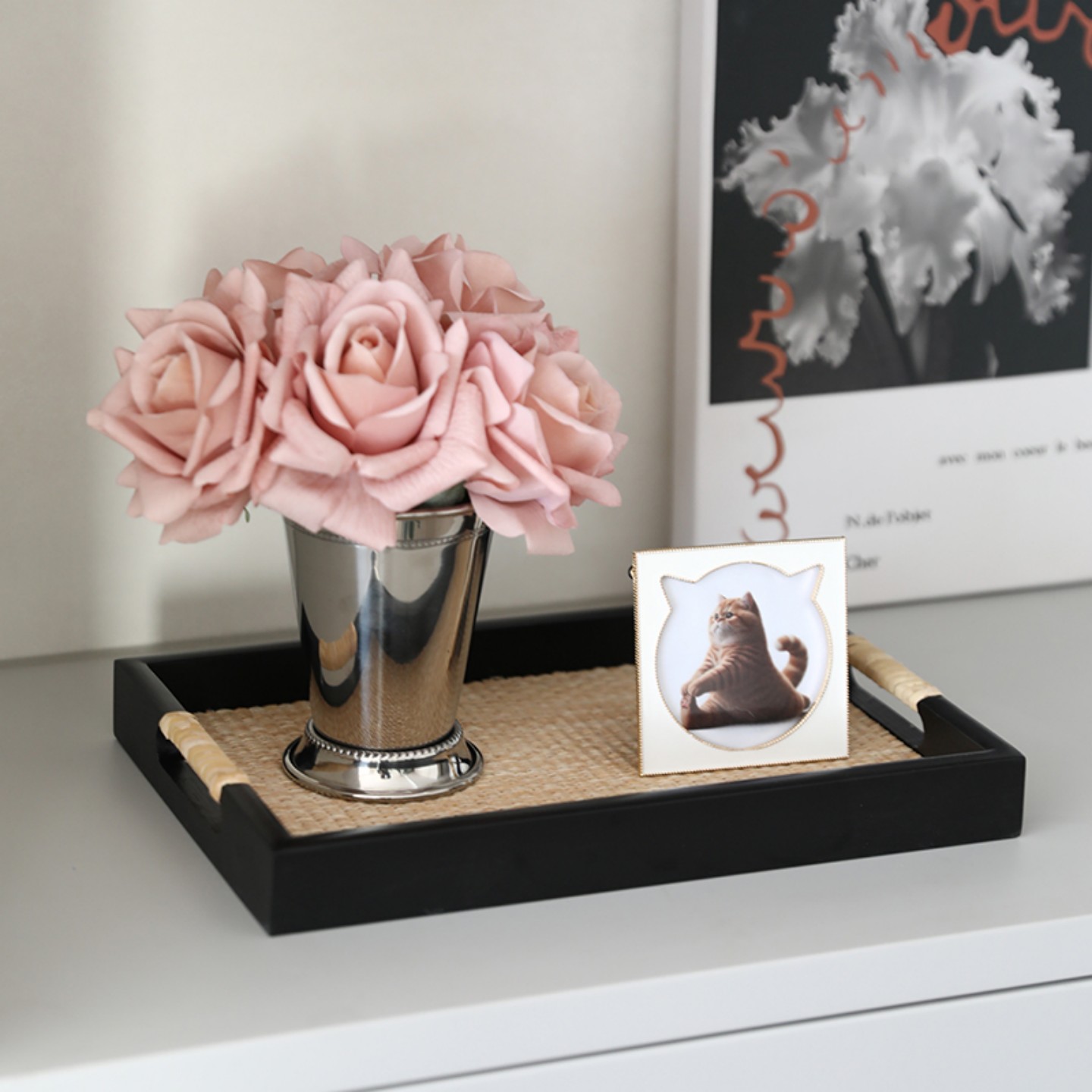 玫瑰仿真花假花客厅餐桌摆花摆件