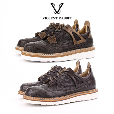 定制鸵鸟皮AJ4运动休闲鞋工装