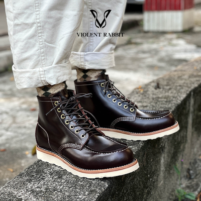 VR兔爷酒红茶芯皮875工装靴高支线手工固特异足弓支撑美式复古鞋
