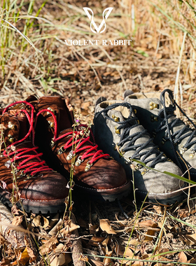 VR兔爷三明治底山脉工装靴男水洗做旧CFS反绒皮手工固特异户外鞋