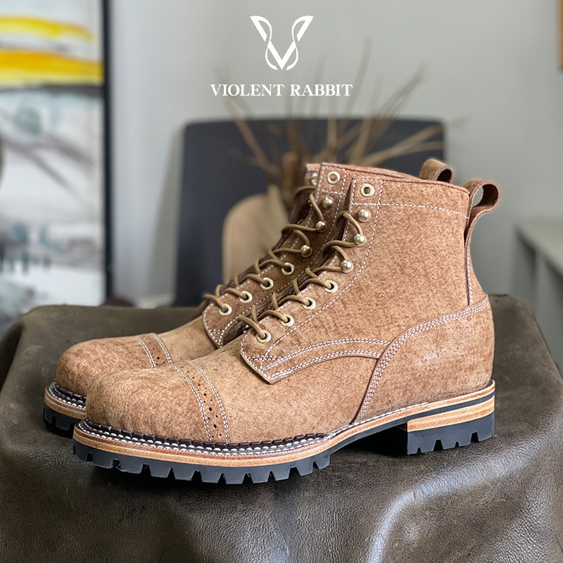 石头棕kudu！斩棘工装靴高帮男