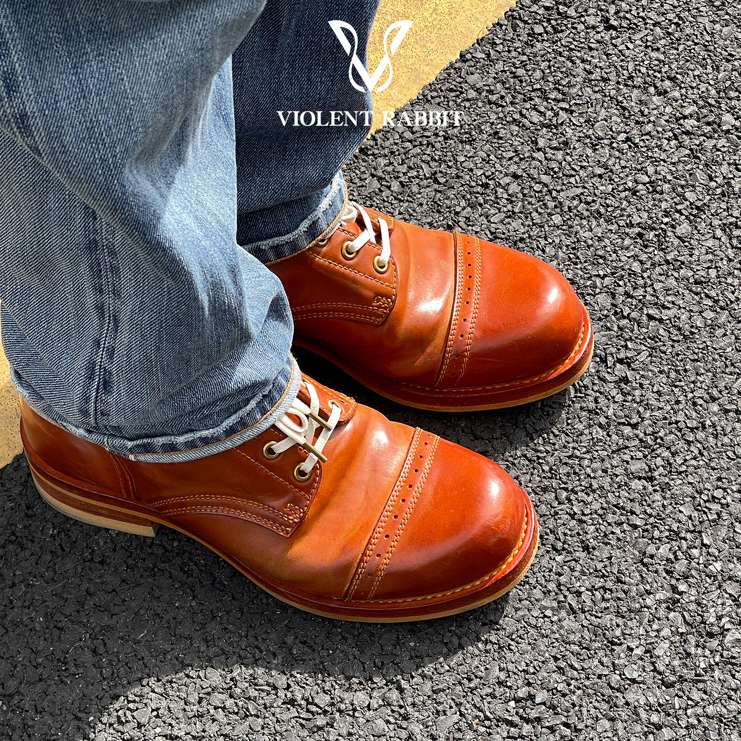 VR兔爷威士忌色马臀皮靴猪脸伞兵靴绅装靴美式复古手工固特异工艺