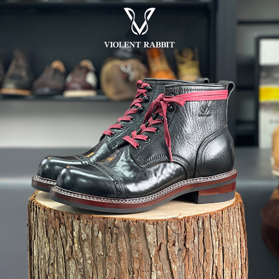 缩纹马臀皮！V105短筒真皮手工鞋