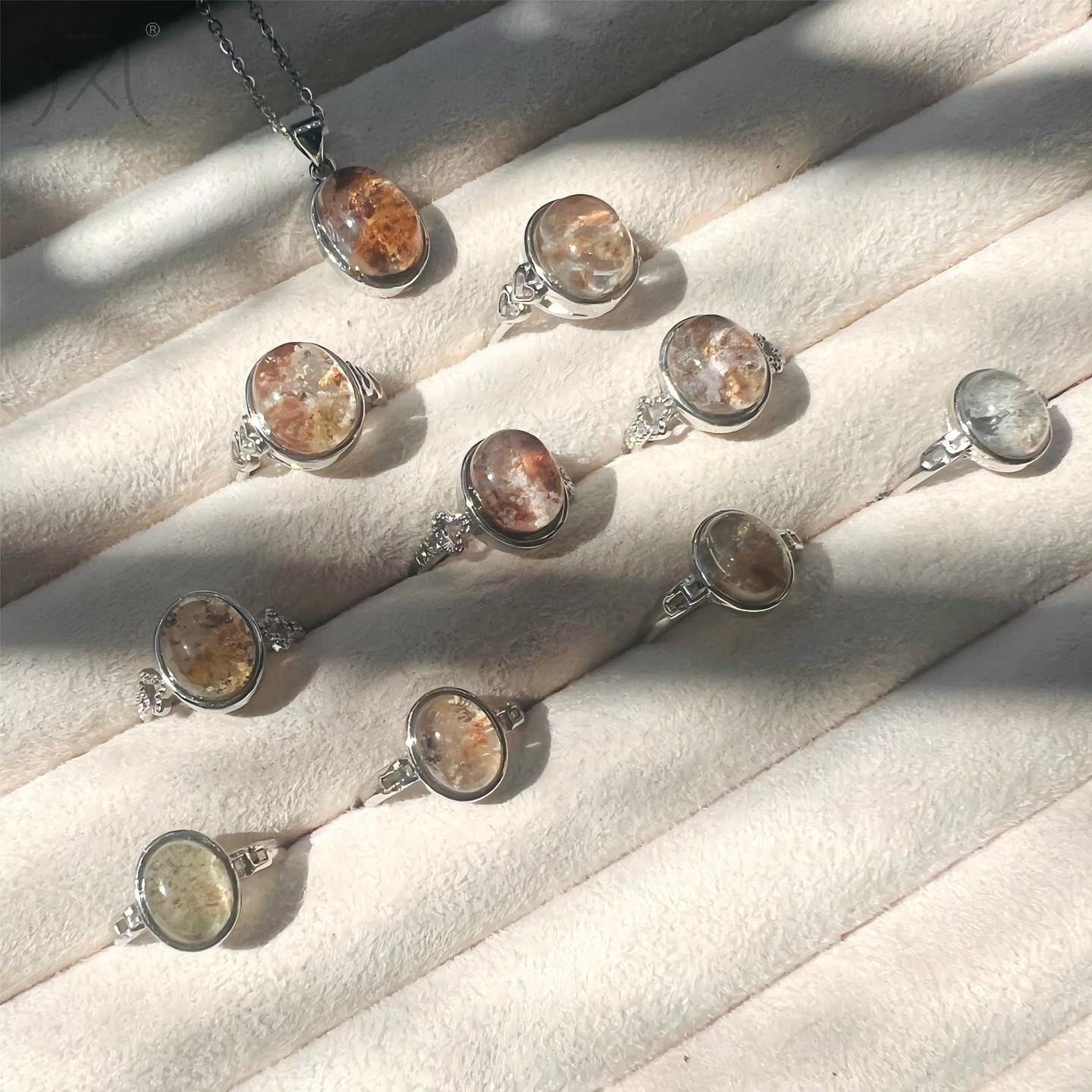 四季幽灵蛋面水晶戒指活口戒指