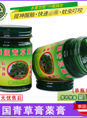 泰国青草膏卧佛原装正品防蚊叮咬紫草膏绿色宝宝青草油50g代购
