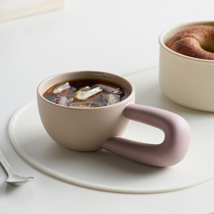 米立风物陶瓷杯子水杯马克杯小众设计感咖啡杯家用茶杯早餐牛奶杯