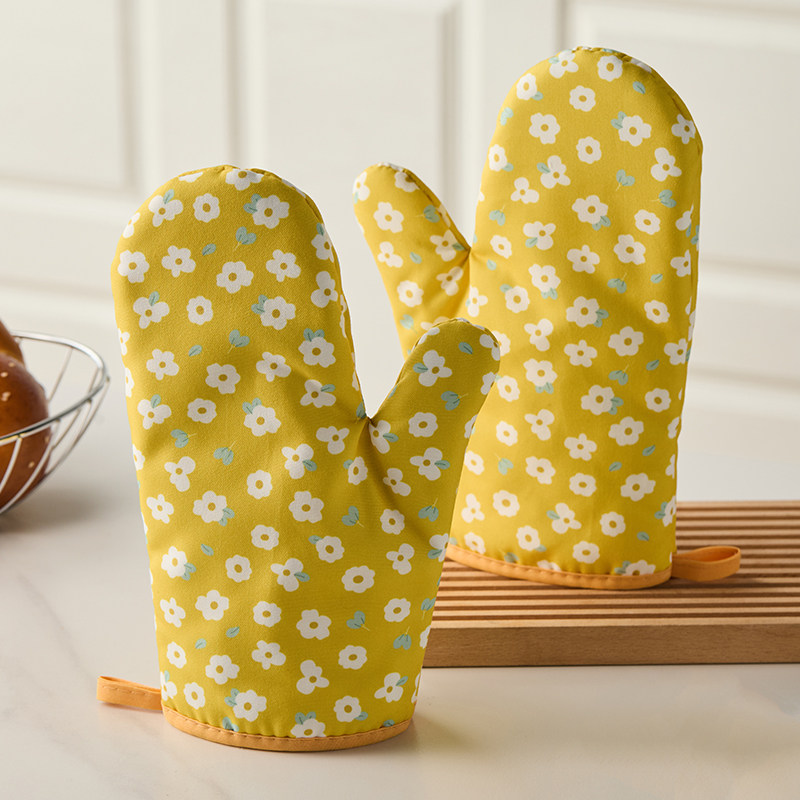 米立风物厨房隔热手套微波炉烤箱专用防烫耐高温加厚棉布烘焙工具