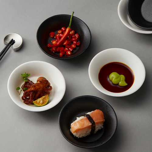 米立风物黑白陶瓷小碟子菜碟