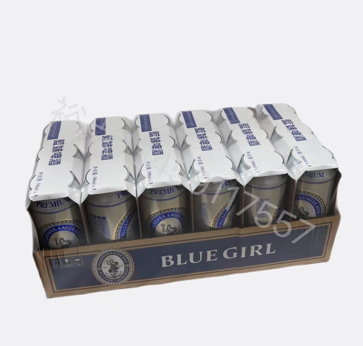 包邮 国产蓝妹 啤酒 易拉罐18瓶装 整箱黄啤酒