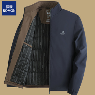 棉服加厚宽松棉袄外 时尚 罗蒙中老年男士 立领加棉夹克棉衣秋冬款